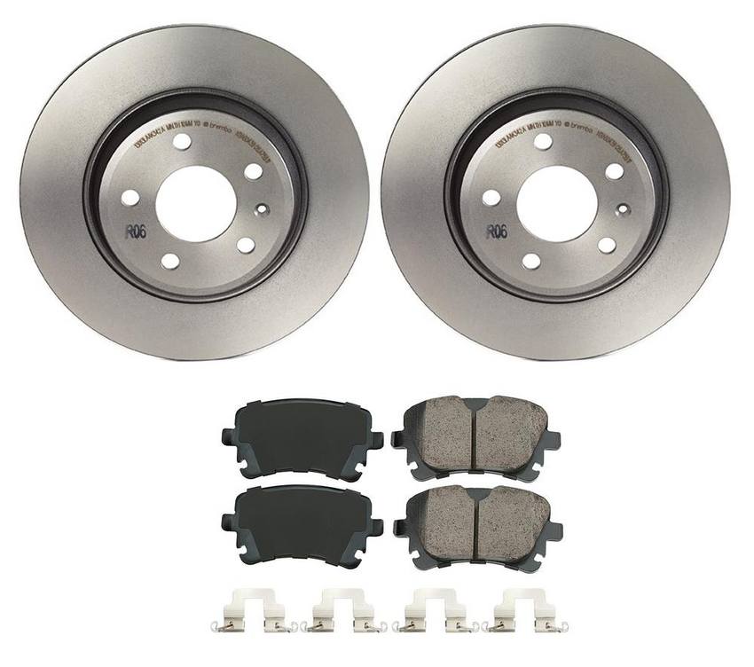 Audi Disc Brake Pad and Rotor Kit - Rear (300mm) (Ceramic) (EURO) 8K0698451G - Akebono Euro Ultra-Premium 4119848KIT